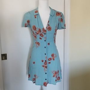 Urban Outfitters Turquoise & Orange Floral Dress